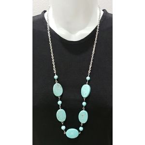 NEW Faux Turquoise Necklace & Earrings Set